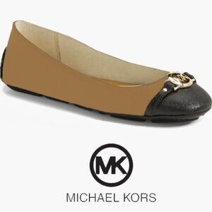 MICHAEL Michael Kors Ballet Flat Hampton Sun Tan Black US Size 7.5